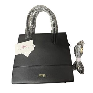 Trina Turk Black Faux Leather Handbag